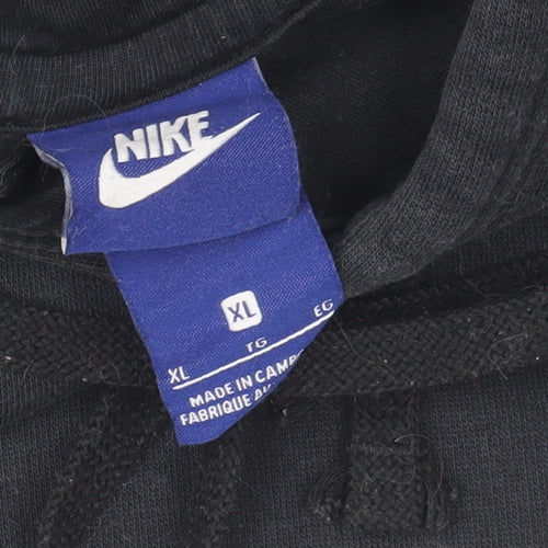 Nike Men’s Black Pullover Hoodie XL Fleece Cotton Blend