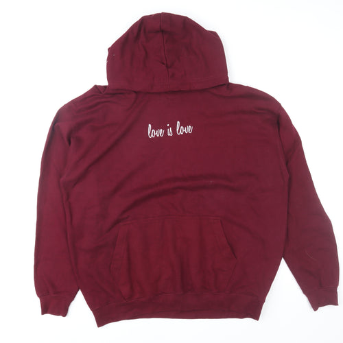 OUR Apparel Women's Burgundy 'Love is Love' Pullover Hoodie XL