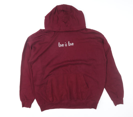 OUR Apparel Women's Burgundy 'Love is Love' Pullover Hoodie XL