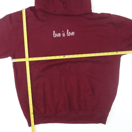 OUR Apparel Women's Burgundy 'Love is Love' Pullover Hoodie XL