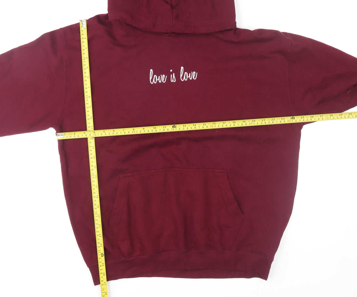 OUR Apparel Women's Burgundy 'Love is Love' Pullover Hoodie XL