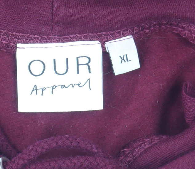 OUR Apparel Women's Burgundy 'Love is Love' Pullover Hoodie XL