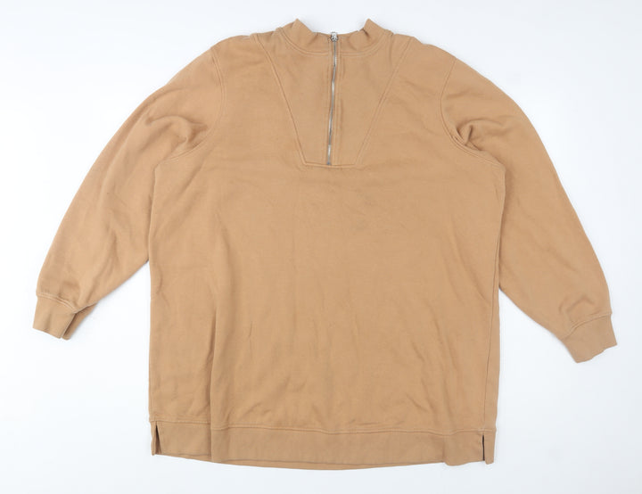 Simply Be Women’s Beige 1/2 Zip Pullover Sweatshirt Size 22
