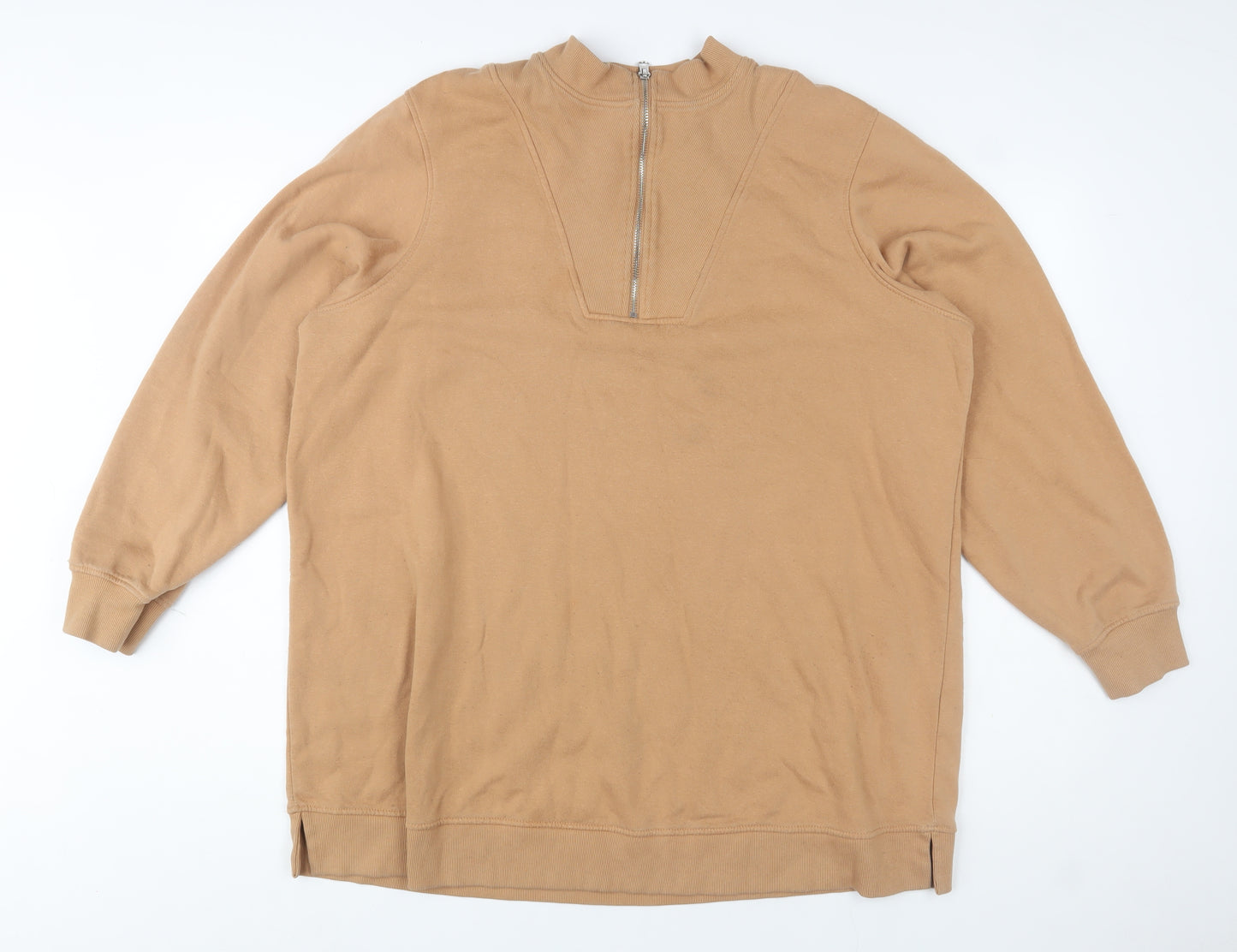 Simply Be Women’s Beige 1/2 Zip Pullover Sweatshirt Size 22