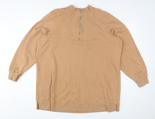 Simply Be Women’s Beige 1/2 Zip Pullover Sweatshirt Size 22