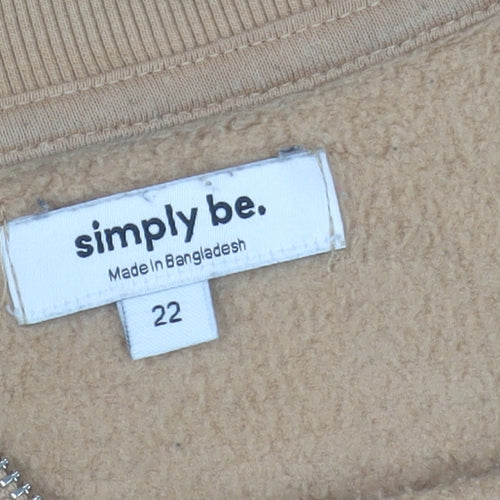 Simply Be Women’s Beige 1/2 Zip Pullover Sweatshirt Size 22