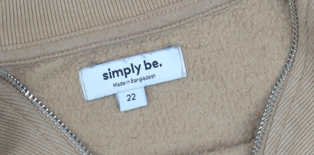 Simply Be Women’s Beige 1/2 Zip Pullover Sweatshirt Size 22