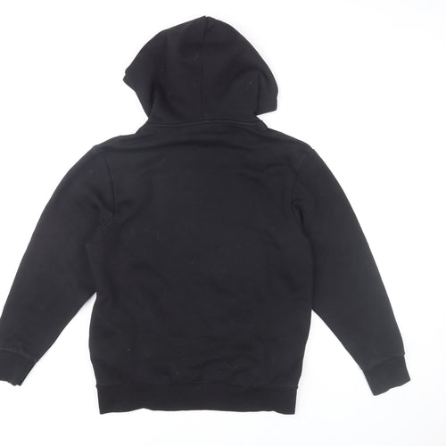 Bershka Girls Black Hoodie 10-12 Years Graphic Print Pullover Sweatshirt