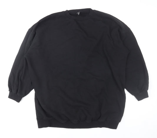 Boohoo Womens Black Size 16 Crew Neck Pullover Sweatshirt