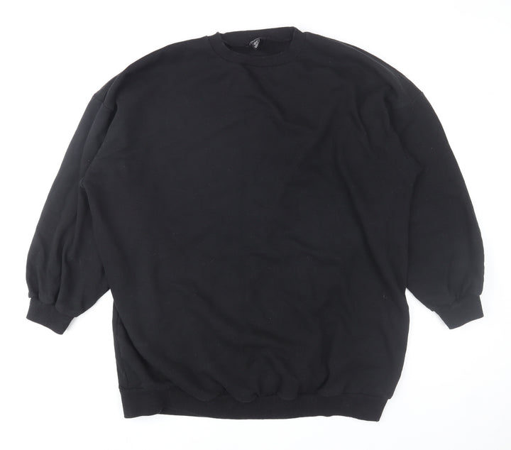 Boohoo Womens Black Size 16 Crew Neck Pullover Sweatshirt