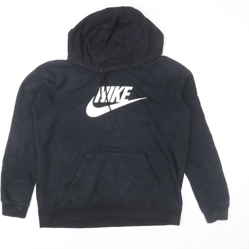 Nike Mens Black Pullover Hoodie M Regular Fit Fleece Sportswear