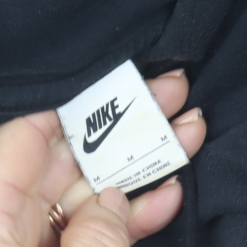 Nike Mens Black Pullover Hoodie M Regular Fit Fleece Sportswear