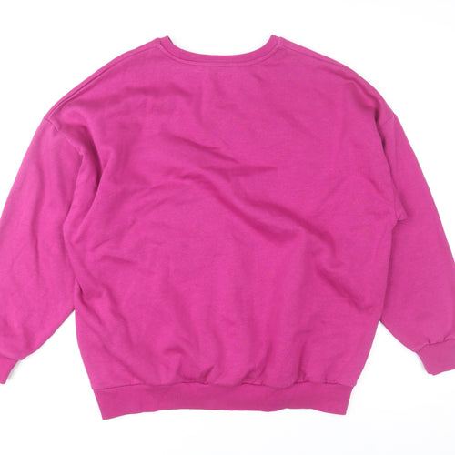 George Women’s Pink Kiss Me Pullover Sweatshirt M 12-14 Cotton Blend