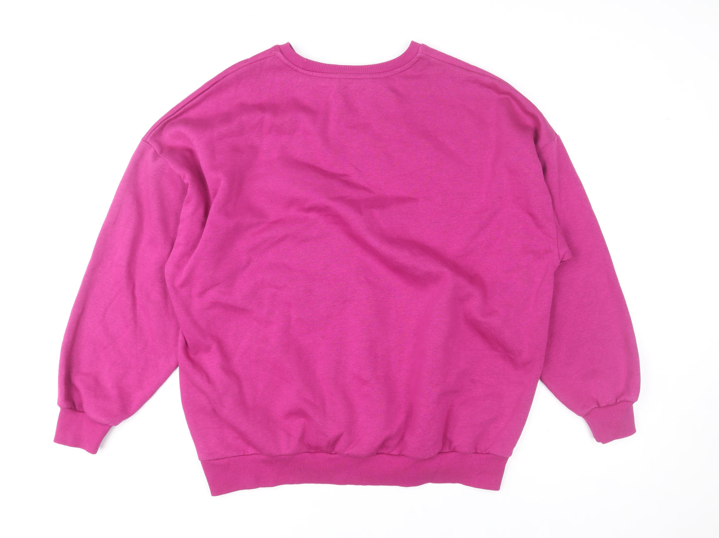 George Women’s Pink Kiss Me Pullover Sweatshirt M 12-14 Cotton Blend