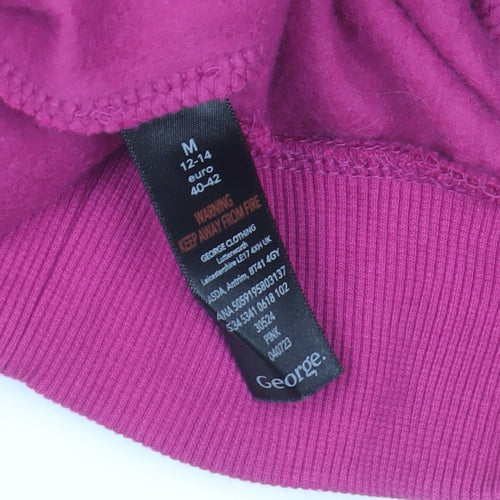 George Women’s Pink Kiss Me Pullover Sweatshirt M 12-14 Cotton Blend