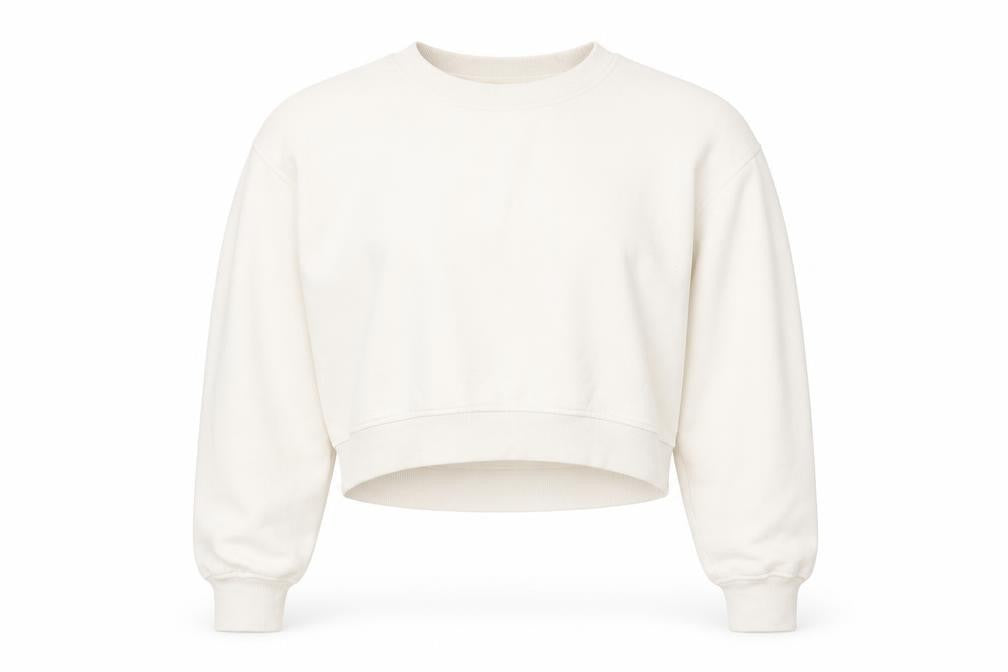 Front view of Zara Women Beige Crew Neck Pullover Sweatshirt Small Cotton Blend