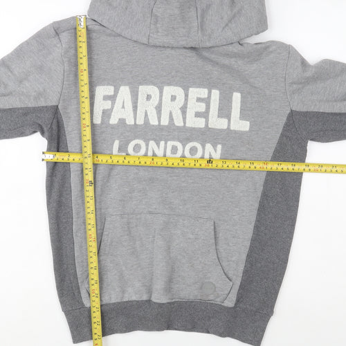 Farrell London Men's Grey Pullover Hoodie Size S Regular Fit Logo