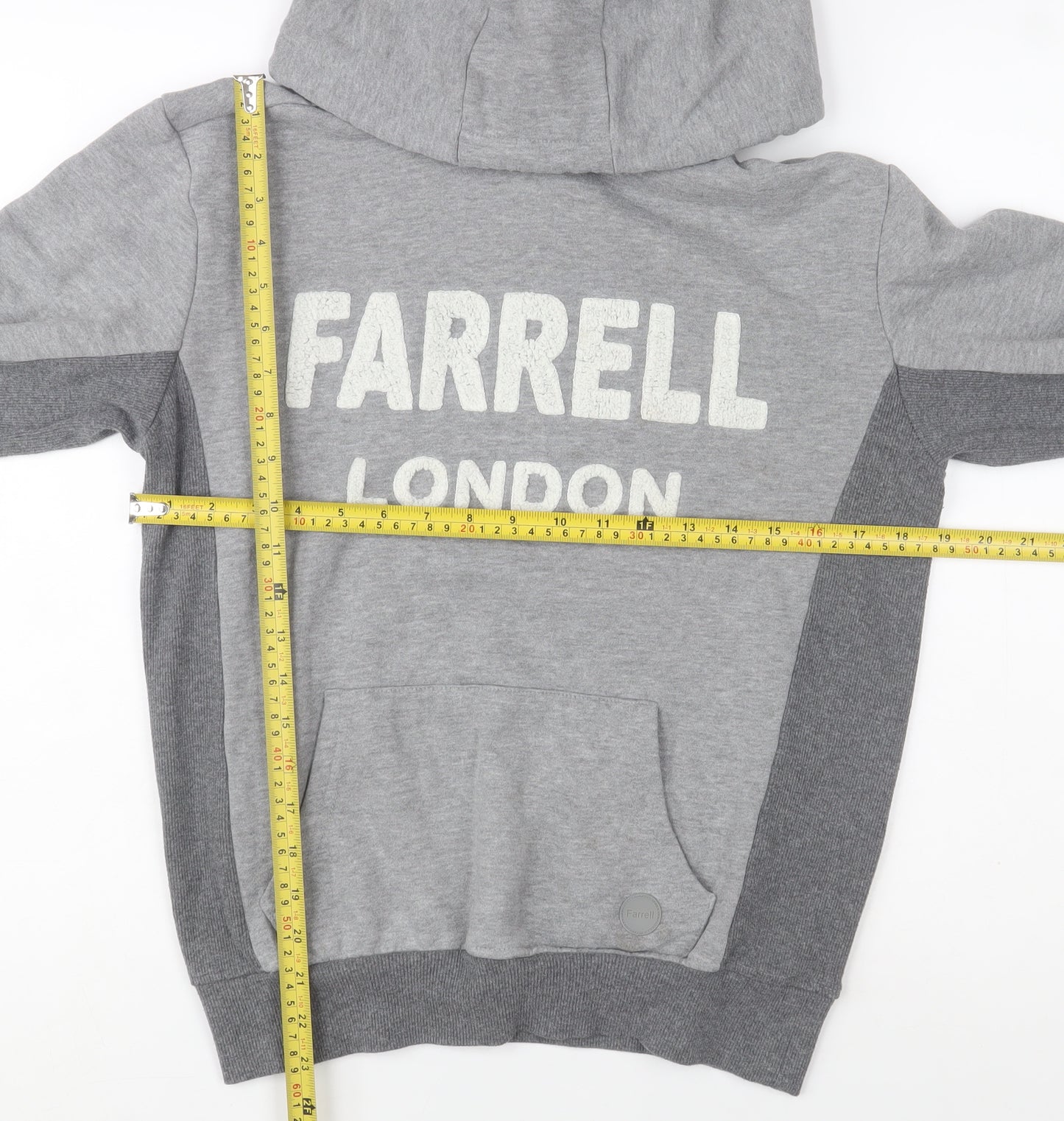 Farrell London Men's Grey Pullover Hoodie Size S Regular Fit Logo