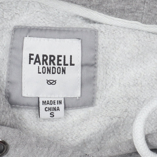 Farrell London Men's Grey Pullover Hoodie Size S Regular Fit Logo