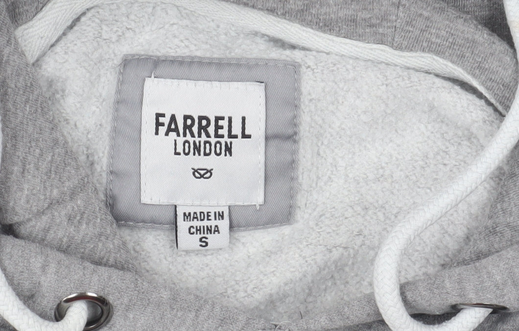 Farrell London Men's Grey Pullover Hoodie Size S Regular Fit Logo