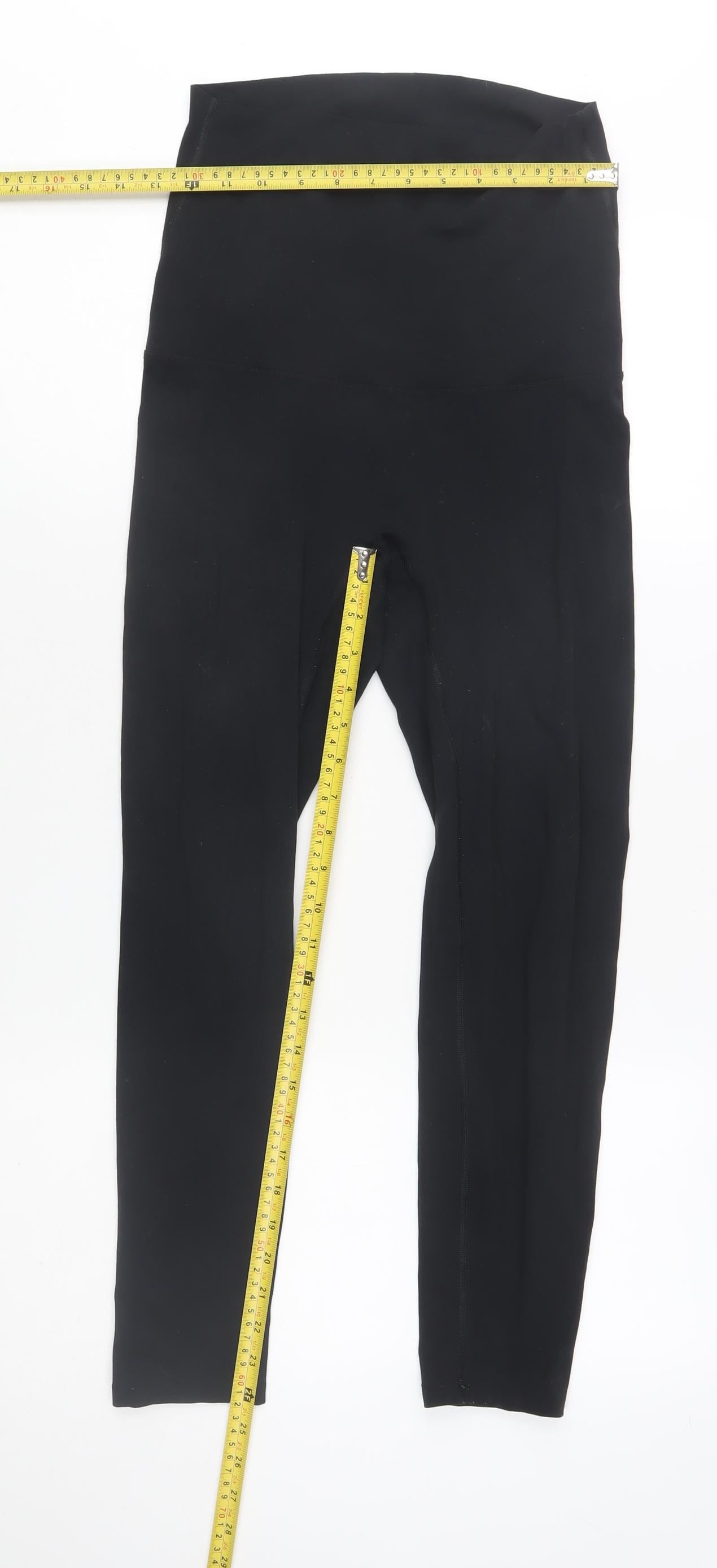 LuxeSoft Women's Black Slim Fit Ankle Leggings L Stretch Moisture Wicking Activewear