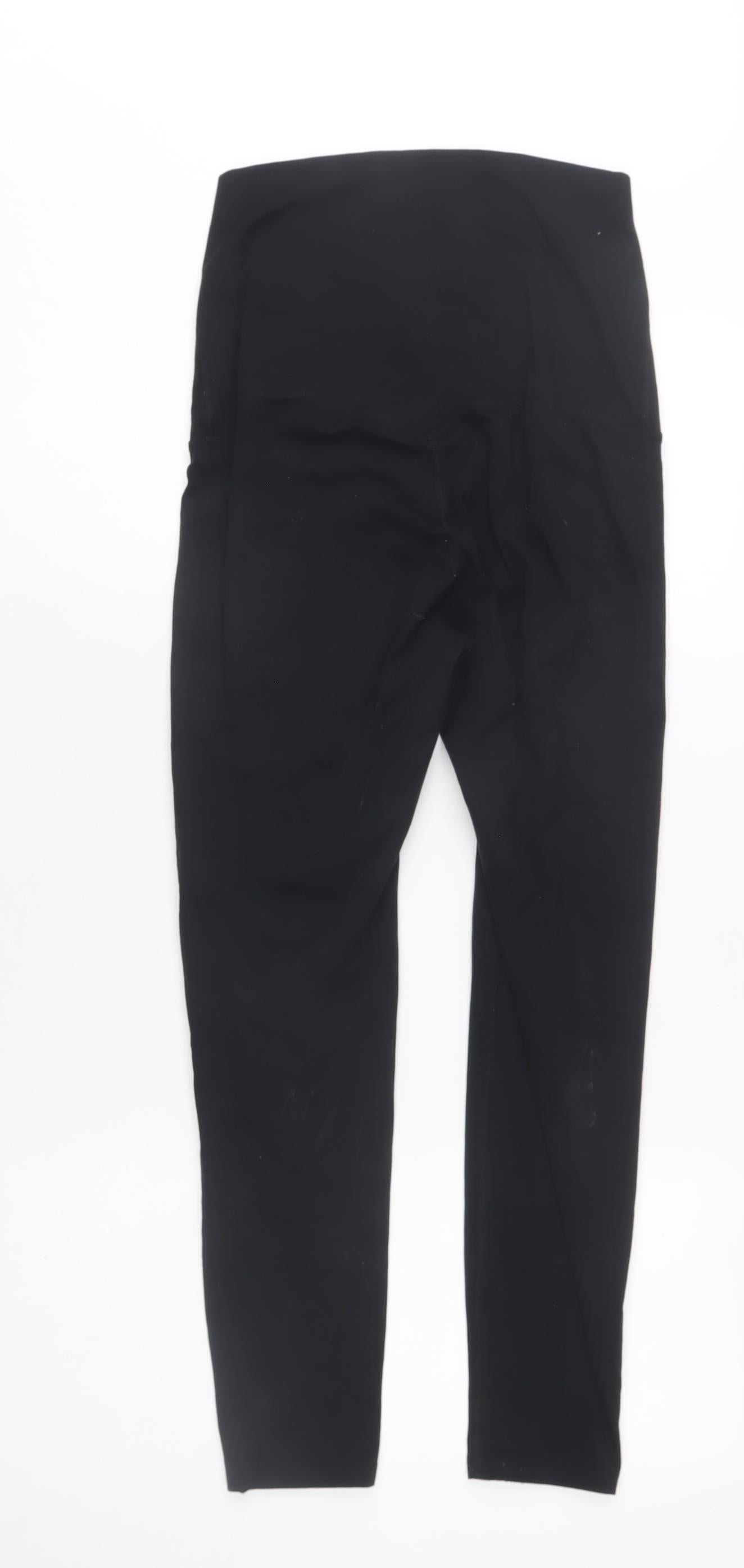 LuxeSoft Women's Black Slim Fit Ankle Leggings L Stretch Moisture Wicking Activewear