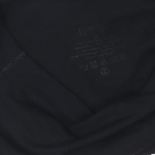 LuxeSoft Women's Black Slim Fit Ankle Leggings L Stretch Moisture Wicking Activewear