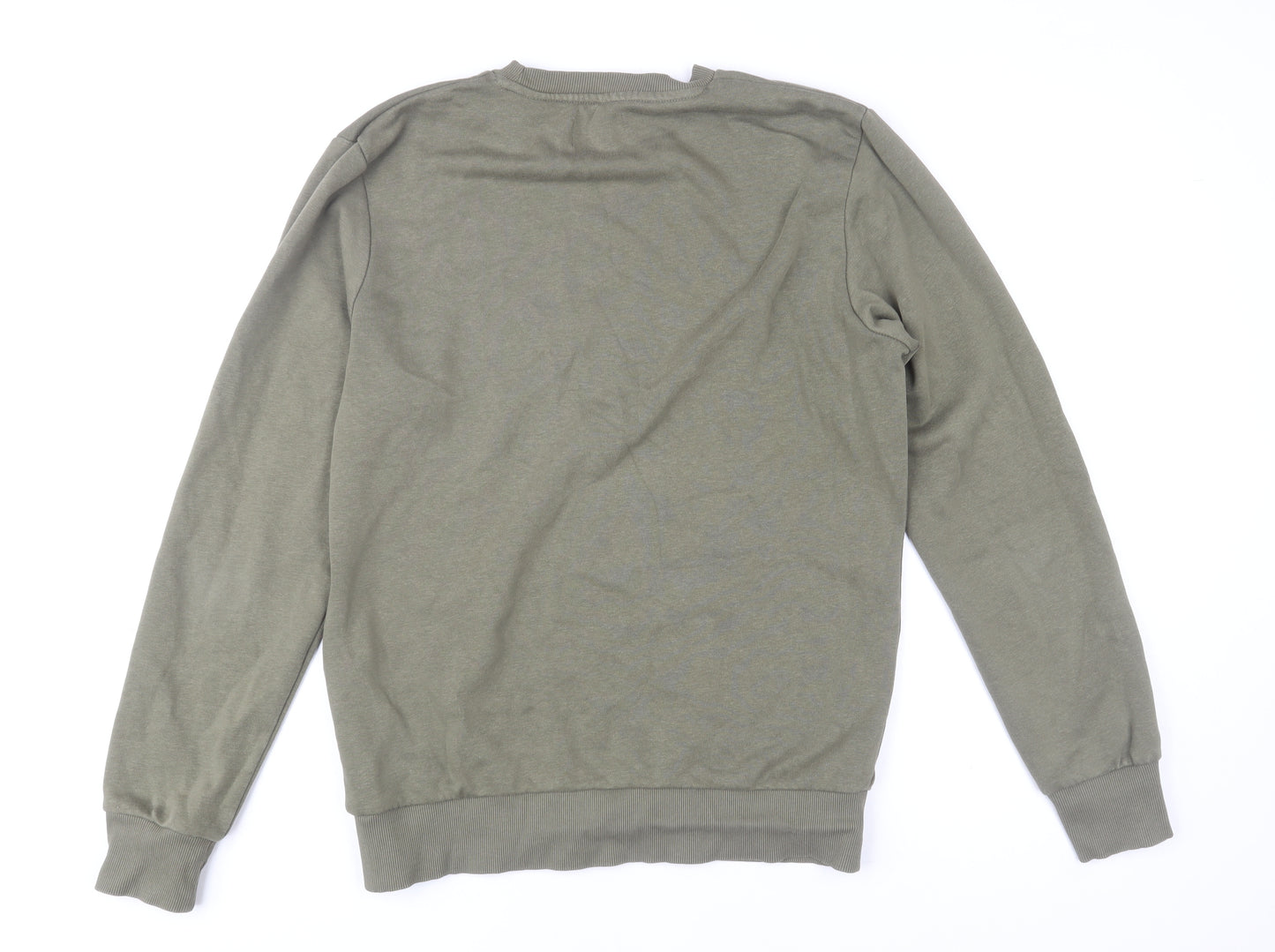 Jack & Jones Men's Green Regular Fit Graphic Cotton Sweatshirt Size S