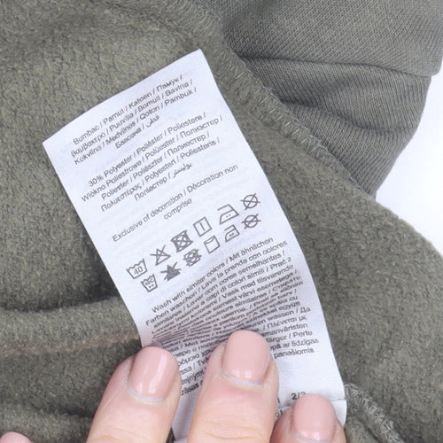 Jack & Jones Men's Green Regular Fit Graphic Cotton Sweatshirt Size S