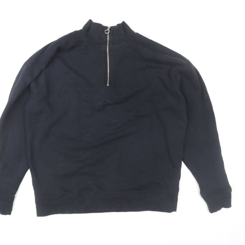 Marks and Spencer Women Black 1/2 Zip Pullover Sweatshirt Size 10