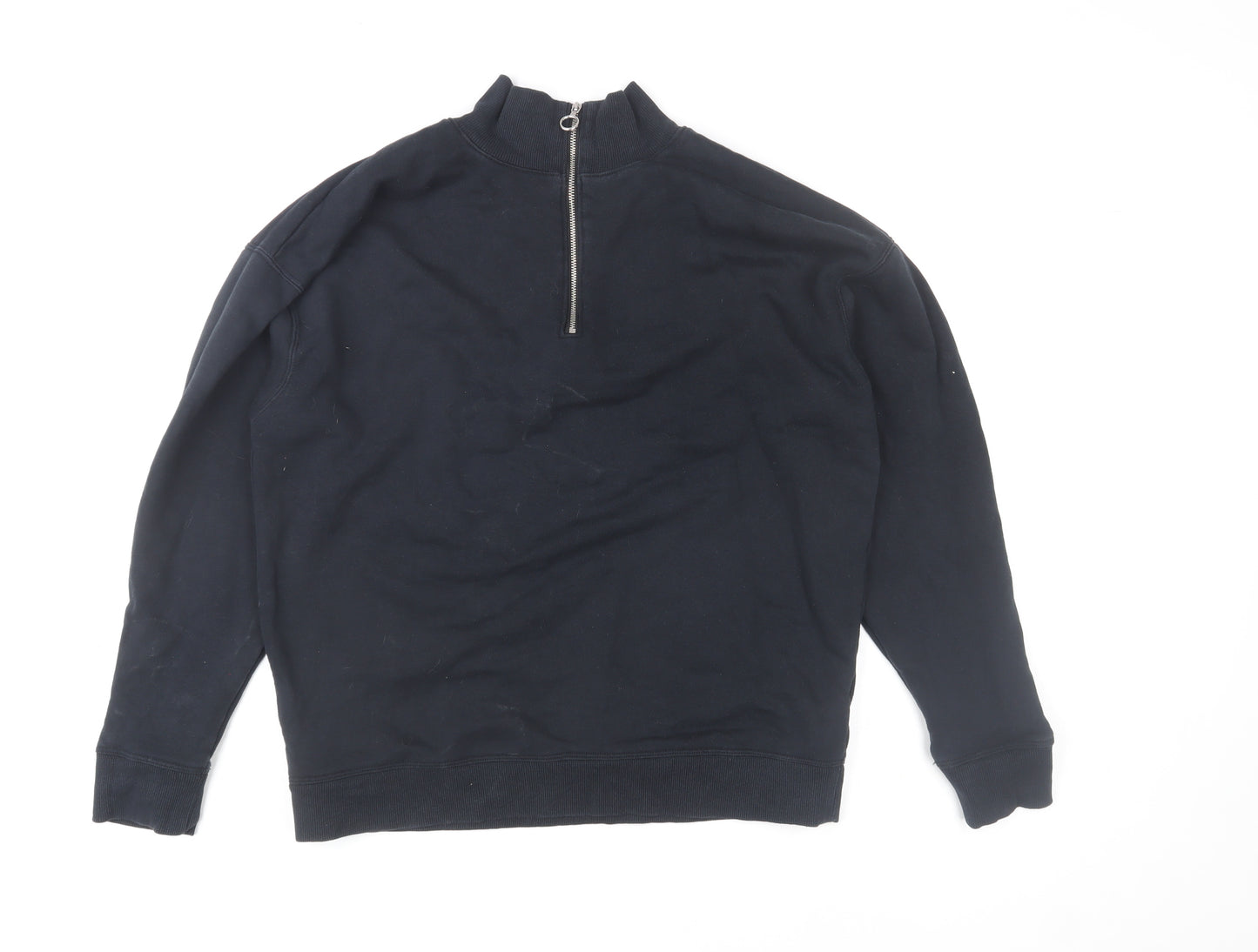 Marks and Spencer Women Black 1/2 Zip Pullover Sweatshirt Size 10