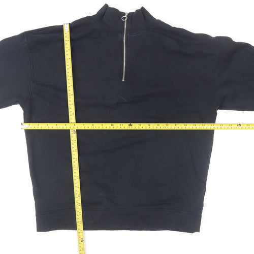 Marks and Spencer Women Black 1/2 Zip Pullover Sweatshirt Size 10