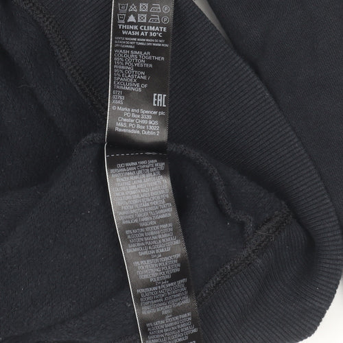 Marks and Spencer Women Black 1/2 Zip Pullover Sweatshirt Size 10
