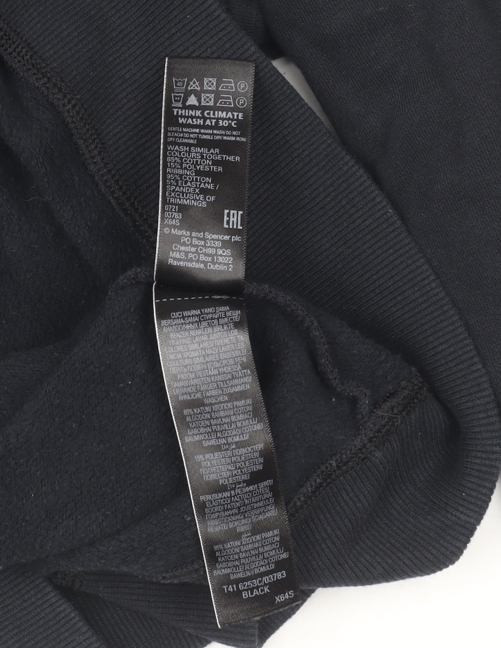 Marks and Spencer Women Black 1/2 Zip Pullover Sweatshirt Size 10