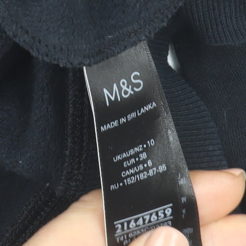 Marks and Spencer Women Black 1/2 Zip Pullover Sweatshirt Size 10