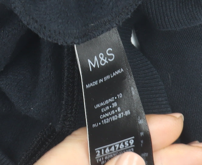 Marks and Spencer Women Black 1/2 Zip Pullover Sweatshirt Size 10