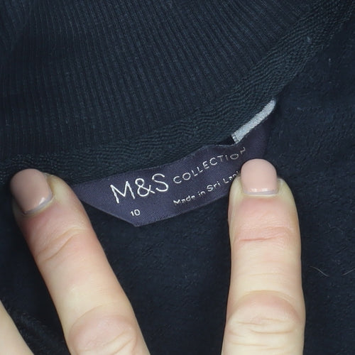 Marks and Spencer Women Black 1/2 Zip Pullover Sweatshirt Size 10