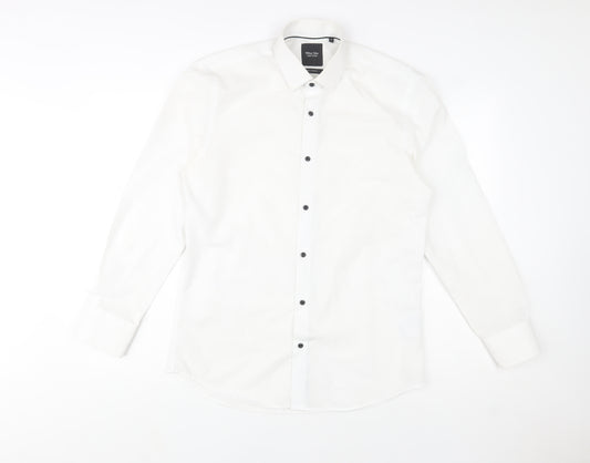 William Tailor Men's White 16 Slim Fit Long Sleeve Dress Shirt