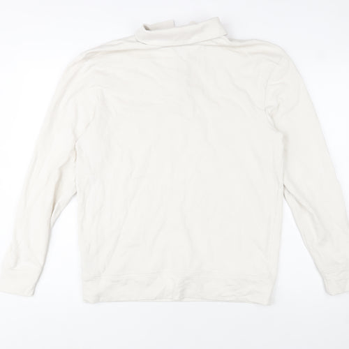 Marks and Spencer Men's Ivory Collared 1/2 Zip Sweatshirt M