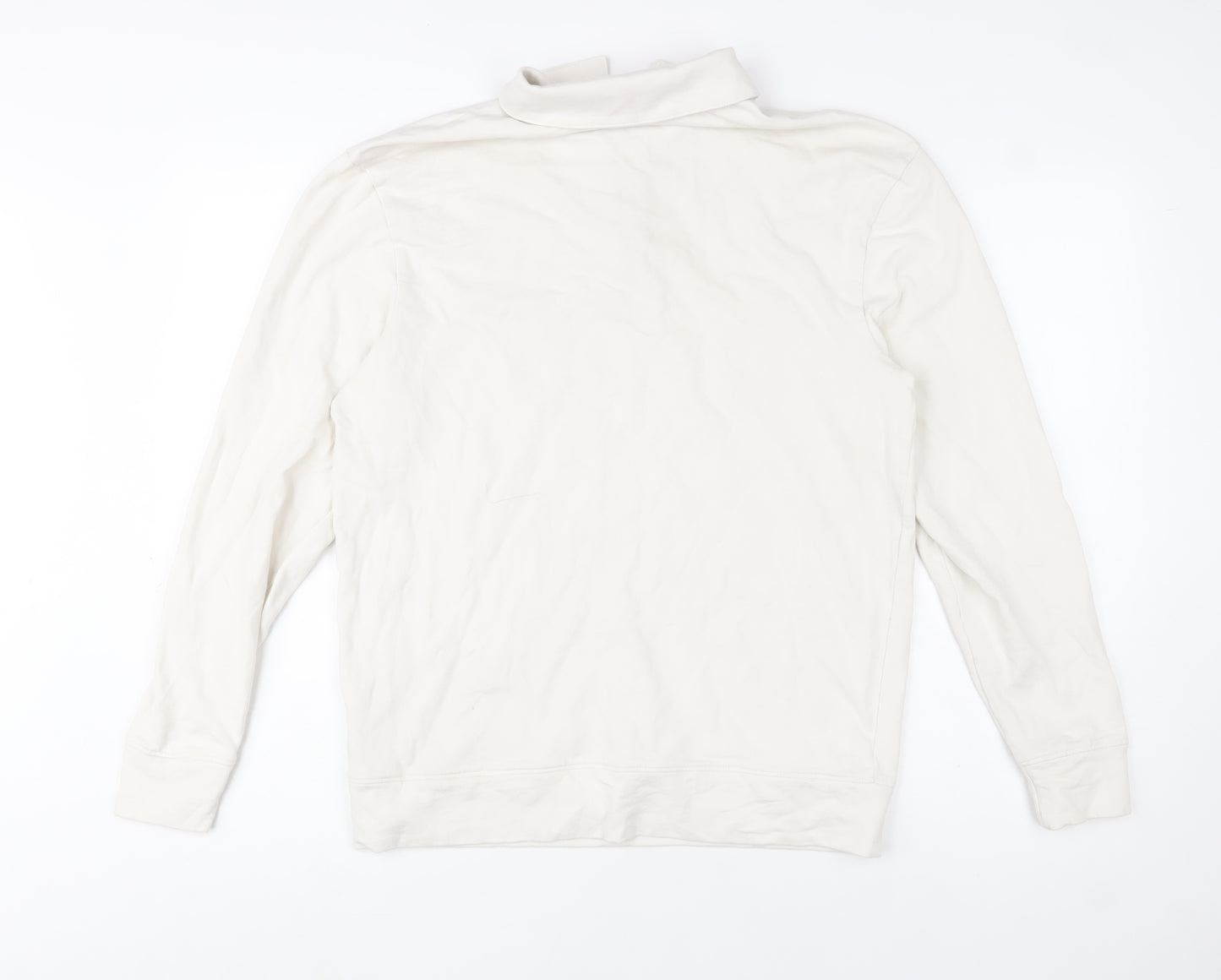 Marks and Spencer Men's Ivory Collared 1/2 Zip Sweatshirt M