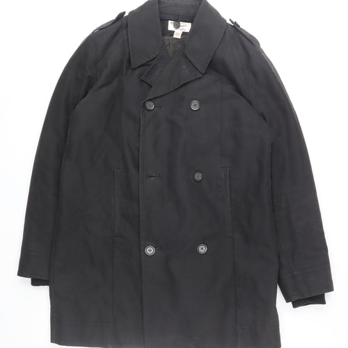 Original Penguin Men’s Black L Pea Coat Cotton Blend Winter Jacket