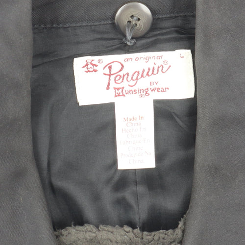 Original Penguin Men’s Black L Pea Coat Cotton Blend Winter Jacket