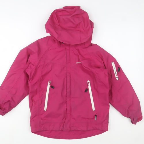 Quechua Girls Pink Hooded Waterproof Rain Coat Jacket 6 Years