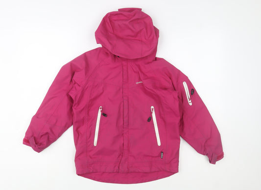 Quechua Girls Pink Hooded Waterproof Rain Coat Jacket 6 Years