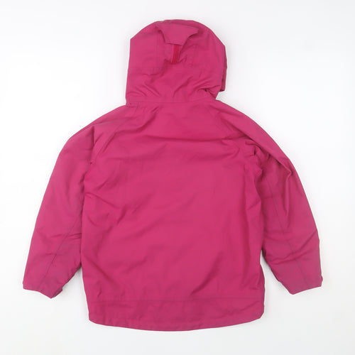Quechua Girls Pink Hooded Waterproof Rain Coat Jacket 6 Years