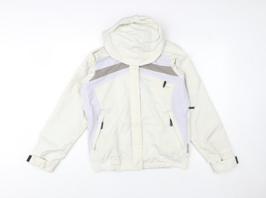 Columbia Unisex White Waterproof Ski Jacket S Hooded Outdoor Coat