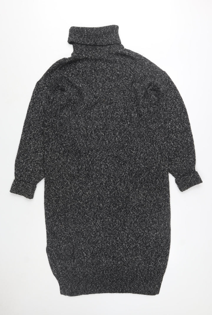 H&M Womens Grey Roll Neck Chunky Knit Jumper Size S
