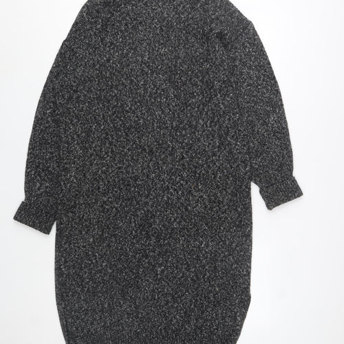 H&M Womens Grey Roll Neck Chunky Knit Jumper Size S