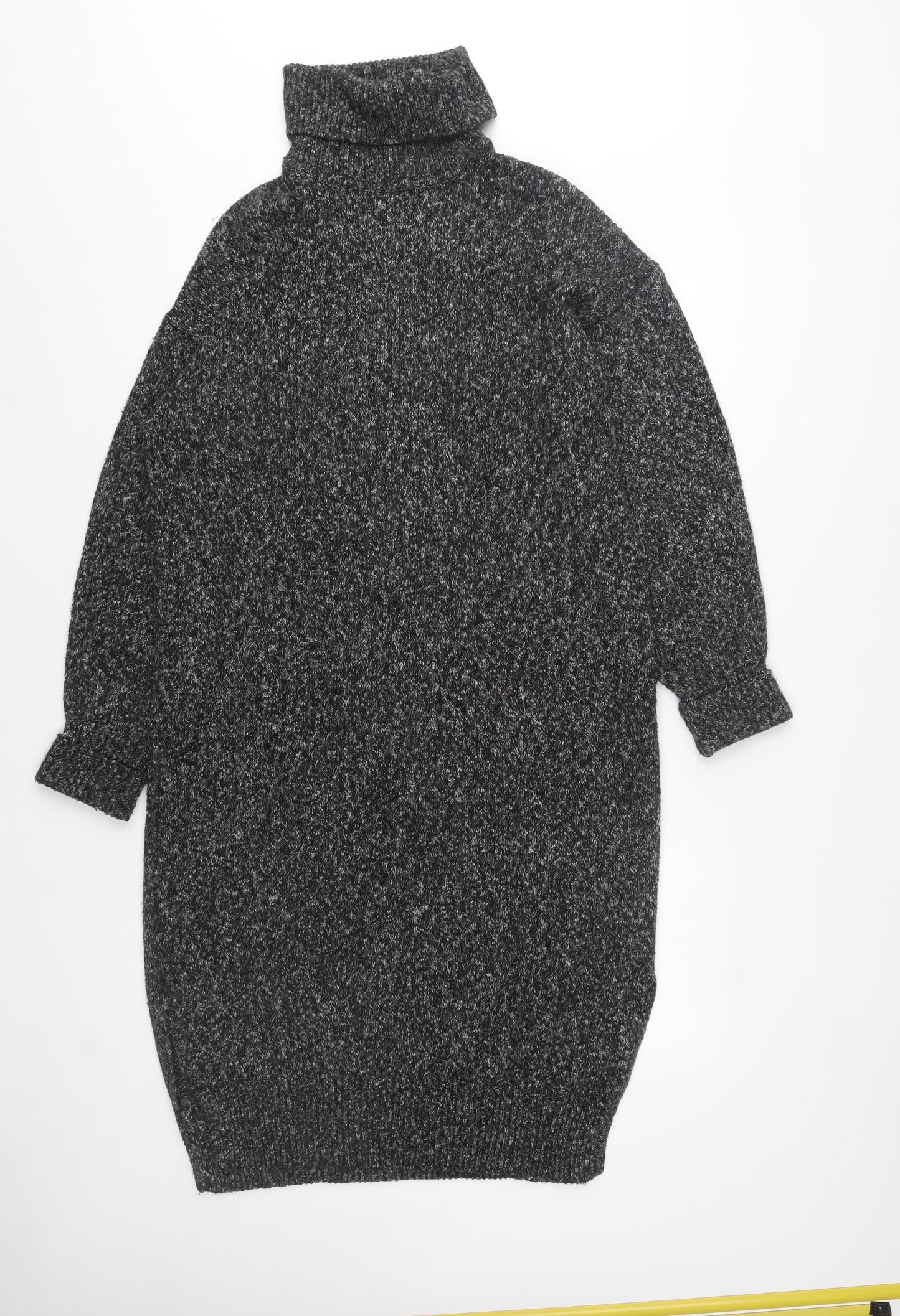 H&M Womens Grey Roll Neck Chunky Knit Jumper Size S