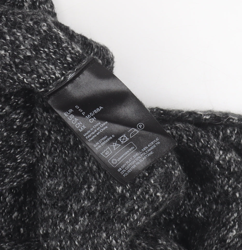 H&M Womens Grey Roll Neck Chunky Knit Jumper Size S